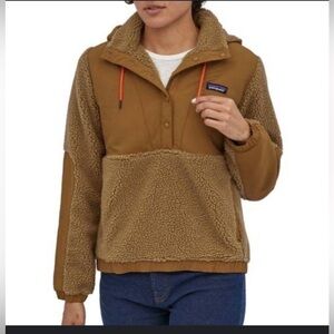 Patagonia dark tan shelled retro-x fleece pullover size M